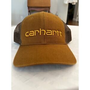 Carhartt Buffalo Mesh Back Hat Brown 100286 Canvas Trucker Cap Force Sweatband
